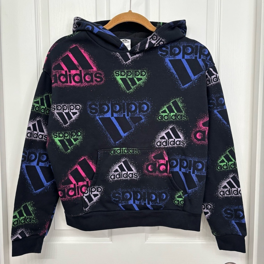 Black Neon Logo Hoodie | adidas Youth XL (16)
